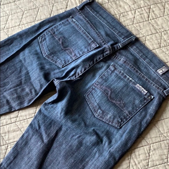 7 FOR ALL MANKIND Straight Leg Dark Wash Jeans - Picture 7 of 16